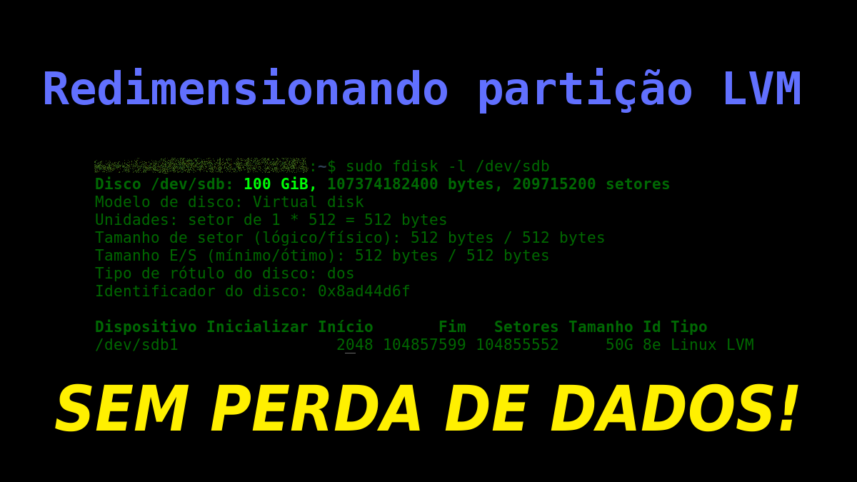 Redimensionando disco virtual no Debian com partição LVM sem perda de dados